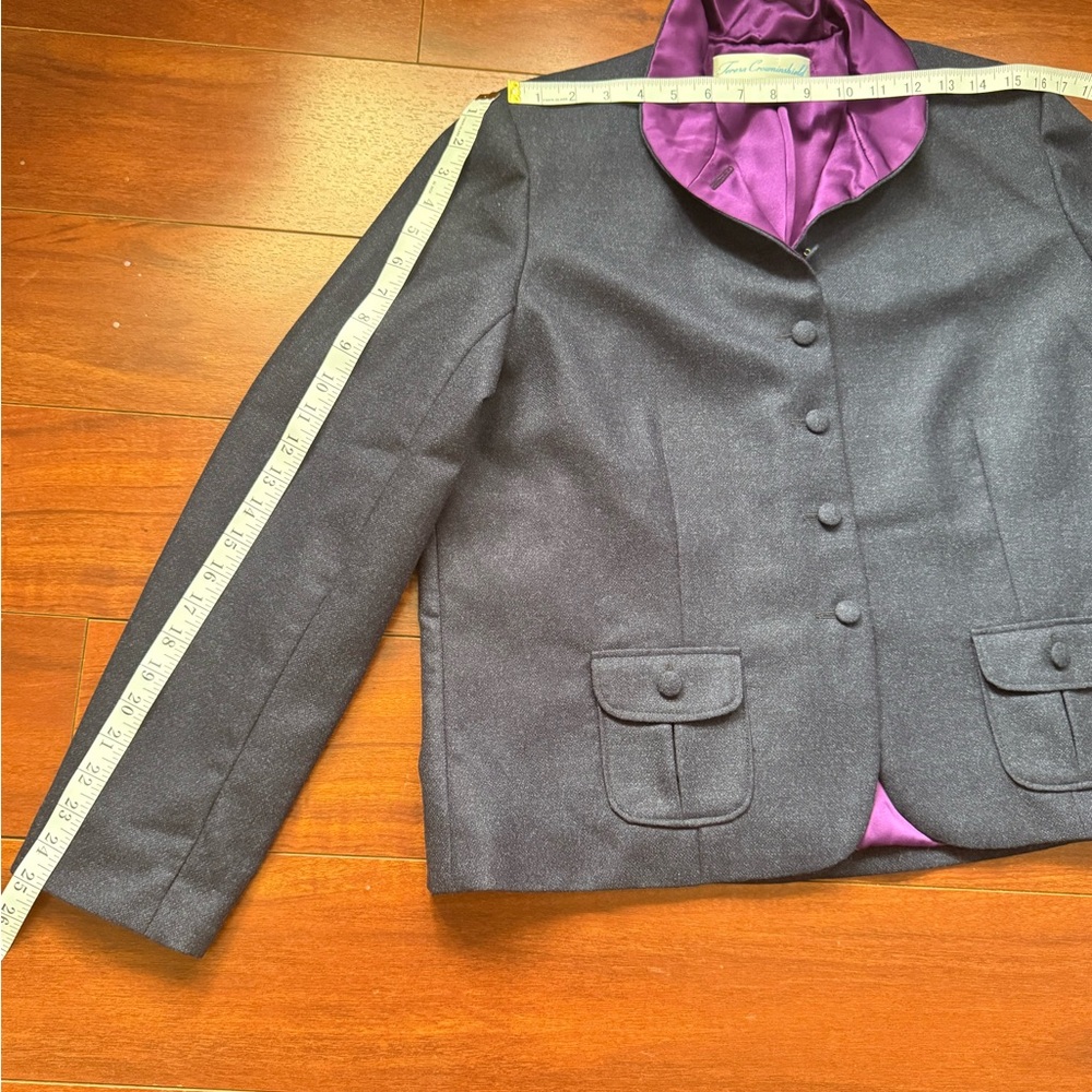 Teresa Crowninshield Midnight Blue Blazer with Violet Interior - Picture 12 of 13